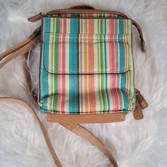 Fossil Crossbody‎ Women's Striped Multicolor - Picture 1 of 4